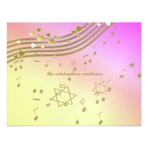 Love Songs Bat Mitzvah Reception Card Invite