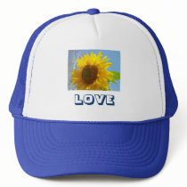 LOVE sports hats Yellow Sunflower Blue Sky