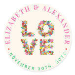 LOVE Spring Flowers Wedding Stickers