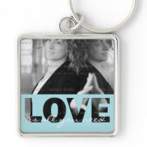 Love Square Metal Photo Keychain (Large) | Cut Out