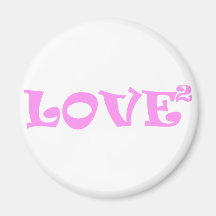 Love Squared in Pink Refrigerator Magnets