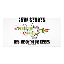 Love Starts Inside Of Your Genes (DNA Replication) Personalized Photo Card