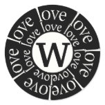 Love Sticker Monogram W Black and WHite
