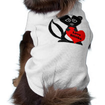 Love Stinks Cute Cartoon Skunk Holding Heart Dog T-shirt