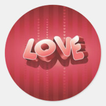 Love Stripes Round Stickers
