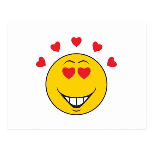 Love Struck  Smiley Face Post Cards