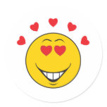 Love Struck  Smiley Face Stickers