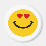 Love struck smiley fridge magnets