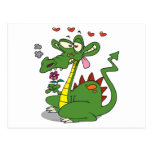 love struck valentine dragon cartoon postcards