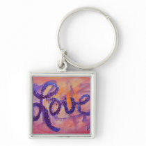 Love Sunset Golden Glow Painting Keychain