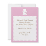 Love Teddy Birth Announcement - Baby Pink