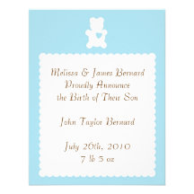 Love Teddy Birth Announcement - Powder Blue