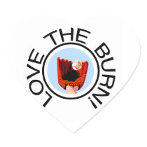 Love the Burn Baseball T-shirts and Gifts Heart Stickers