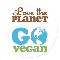 Love the Planet Go Vegan Round Sticker