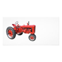 LOVE THOSE OLD RED TRACTORS PHOTO GREETING CARD