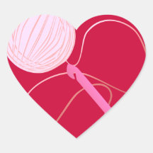 Love to Crochet Heart Stickers