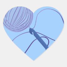 Love to Crochet Heart Stickers