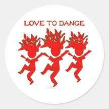 Love To Dance Round Sticker