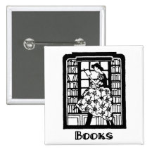 Love to Read Books Pinback Button