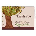 Love Tree Falling Heart Leaves Thank You Note Greeting Cards