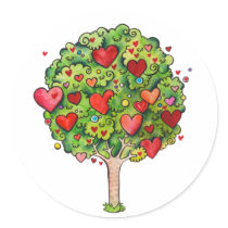 Love Tree Round Sticker