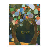 Love Trees Blue Elegant Wedding RSVP (4.25x5.6) Post Cards