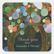 Love Trees Blue Wedding Thank You Favour Stickers
