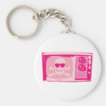 LOVE-TV-PINK KEYCHAINS