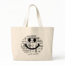 Love typography smiley tote bag