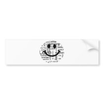 Love typography smiley bumper stickers