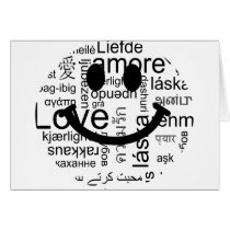 Love typography smiley greeting cards