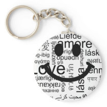 Love typography smiley key chains