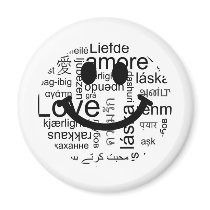 Love typography smiley refrigerator magnet