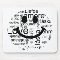 Love typography smiley mousepads