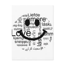 Love typography smiley post cards