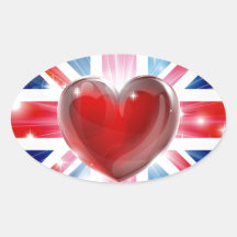 Love UK flag heart background Stickers