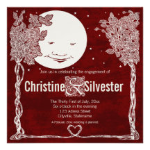 Love Under the Stars, 5.25x5.25 engagement Personalized Invitation