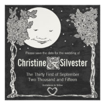 Love Under the Stars, 5.25x5.25 save the date Custom Invites