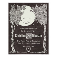 Love Under the Stars, save the date Personalized Invitation