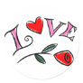 Love Valentine Hearts and Rose Gif... - Customized Round Sticker