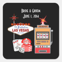 Love Vegas Style Black Wedding Stickers