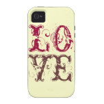 Love vintage letters rustic chic girly grunge iPhone 4 cases