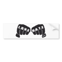 love vs hate bumper sticker
