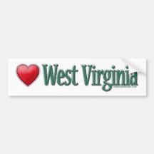 Love West Virginia Bumper Sticker