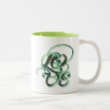 love with fancy scroll work in image mugs