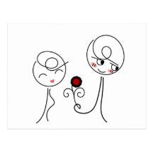 Love with flower postcard