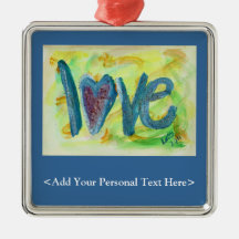 Love Word Ornament with Customized Text Option