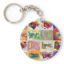 Love Word XOXO Art Painting Keychain