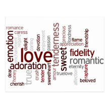 Love words post card