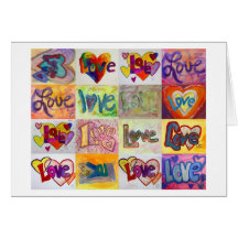 Love Words XOXO Art Greeting Card or Note Cards